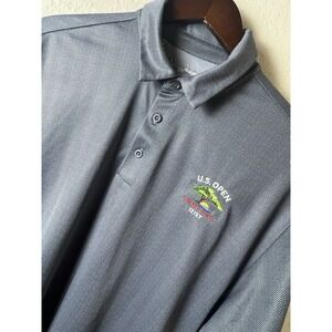 Under Armour 121st US OPEN Torrey Pines Polo Mens‎ Size XL Gray Heat Gear Loose